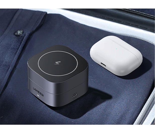 UGREEN Ładowarka indukcyjna Qi 2w1 W256  iPhone AirPods 20W kabel - 1489191 - zdjęcie 2